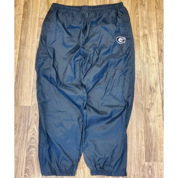 Vintage Georgia Bulldogs Track Pants Men 2XL Black Lined Zip Leg Y2K Baggy